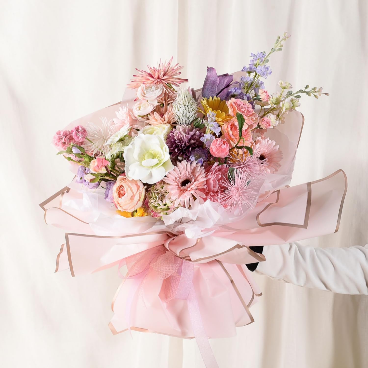 Anda Florist Supply - 10枚 8色 花束包装紙、花屋用品 防水花束包装紙 花束アクセサリー
