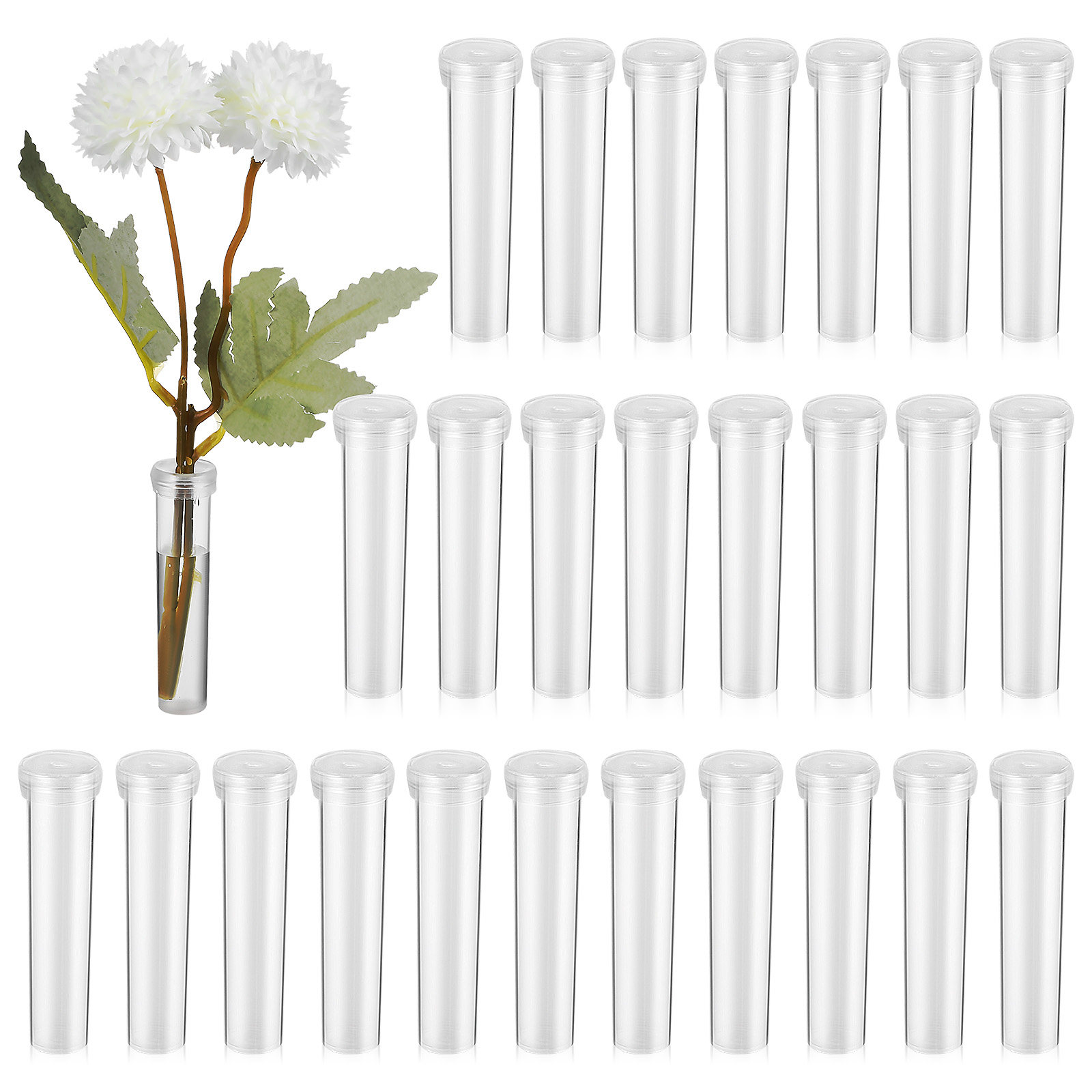 Anda Florist Supply - 100本入りフラワーウォーターチューブ、フレッシュ栄養チューブ、ユニバーサルサイズ、漏れ防止、フラワーアレンジメント用品、花屋用品