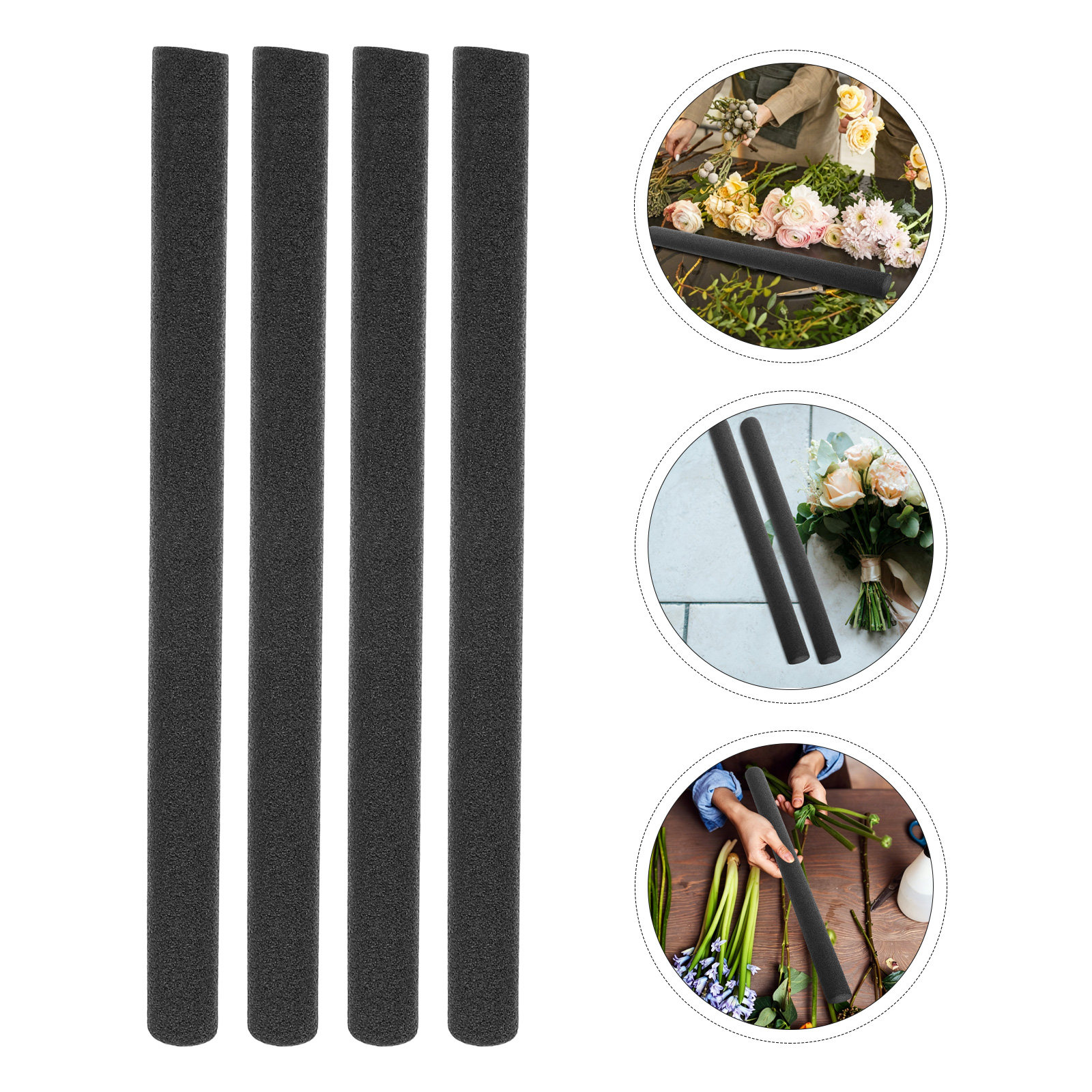 Anda Florist Supply - 8本入り フローラルフォームロッド ブラック 1.6 X 19.7