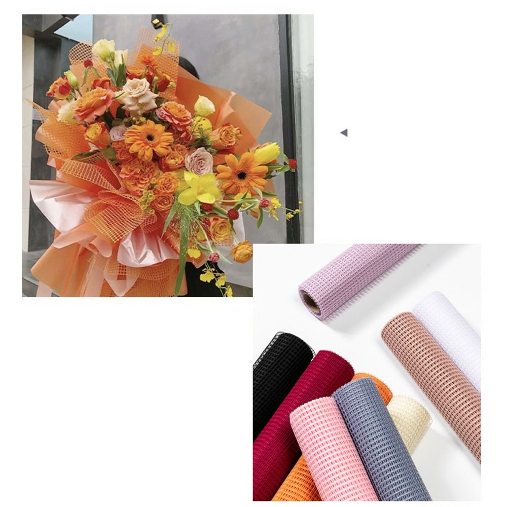 Anda Florist Supply - 幅50cmの生花用包装紙 DIYハードヤーンメッシュ包装紙 中空フラワーアレンジメント用包装資材