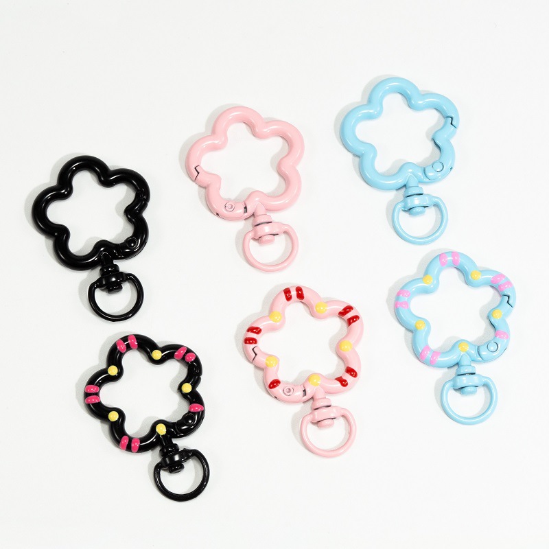 5 個の花スナップフックトリガークリップバックルキーホルダー - Flower Supplies のレビューと価格