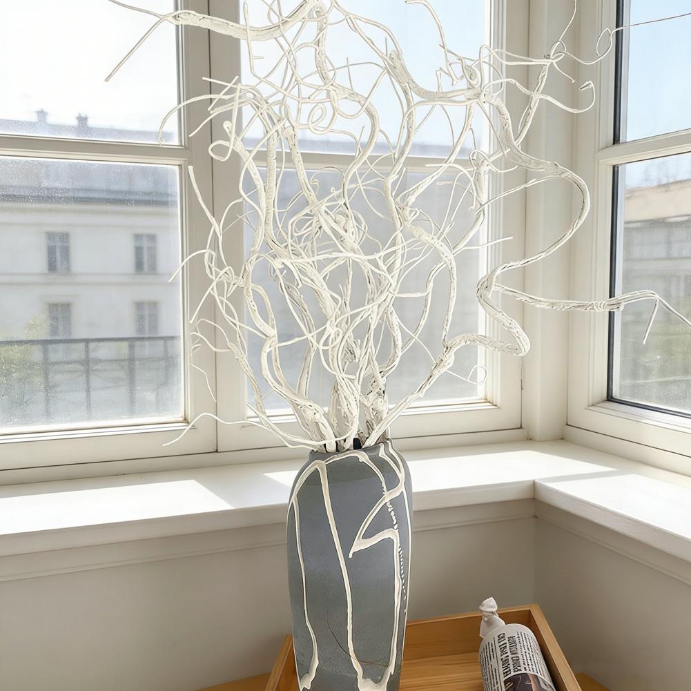 リアルな人工枝 人工の白い巻き毛柳の枝 造花の白樺の茎 花瓶 - Branch Curly Willow のレビューと価格