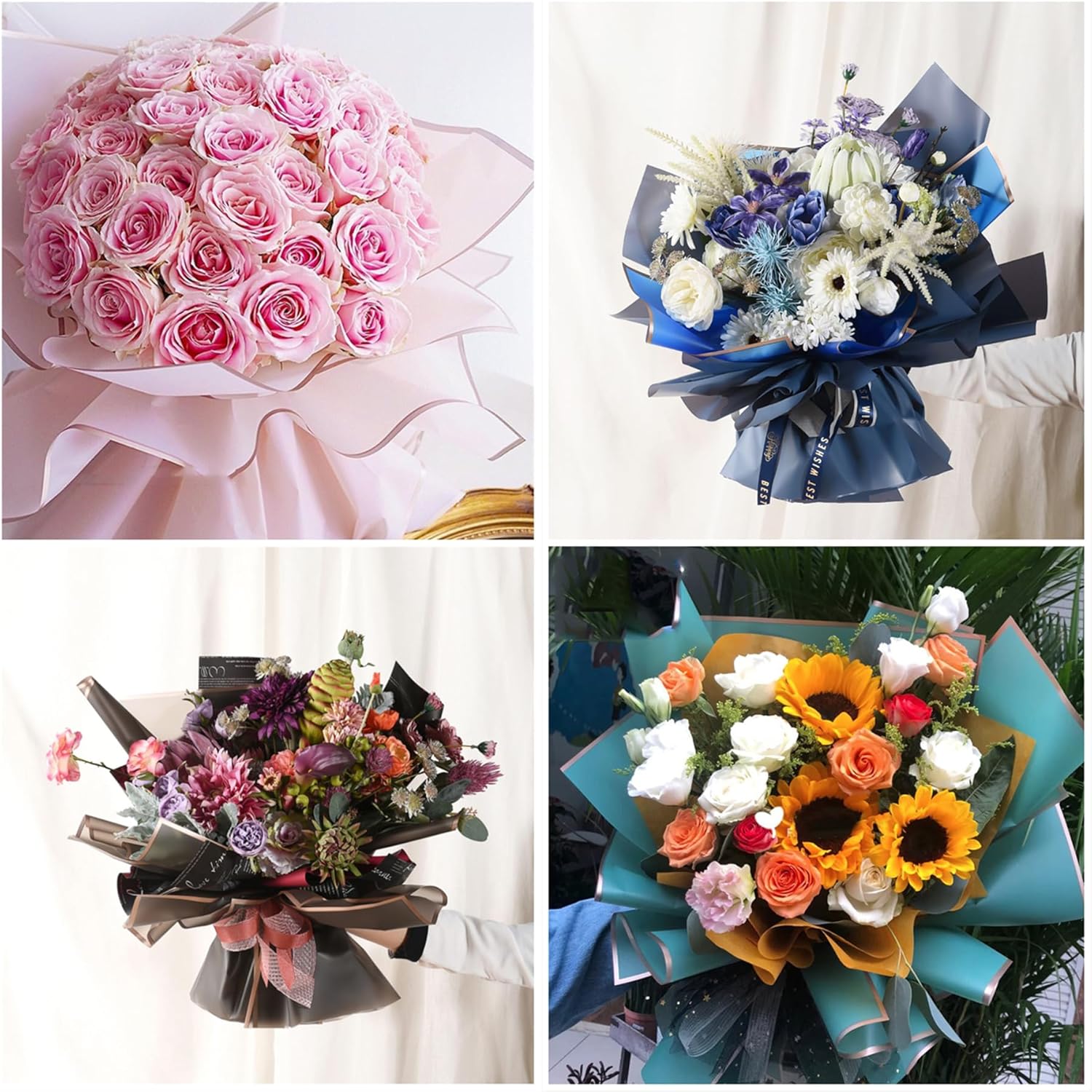 10枚 8色 花束包装紙、花屋用品 防水花束包装紙 花束アク - Anda Florist Supply のレビューと価格