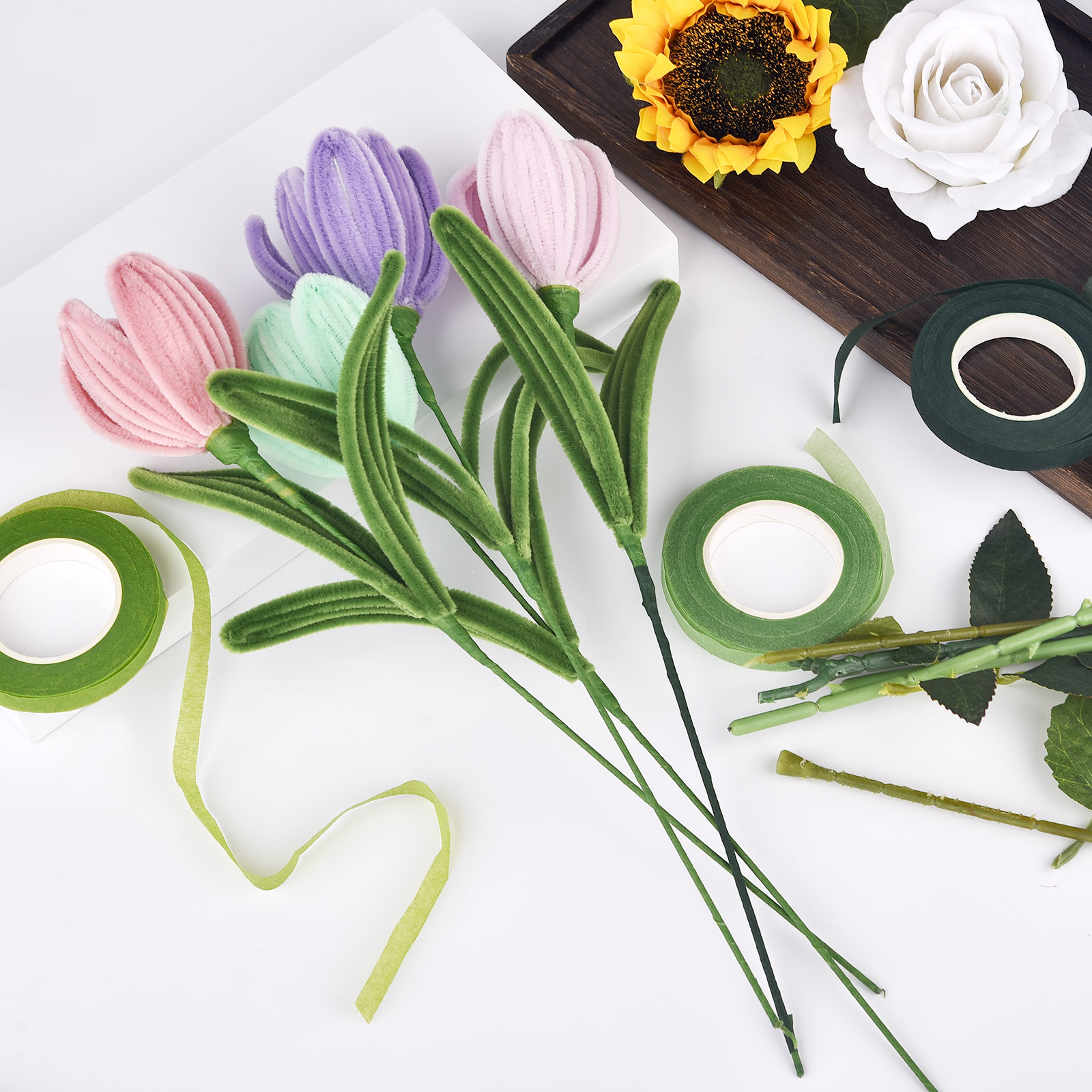 人工花用の茎テープ,花屋,ナイロン,カラフル,ボタンホール, - Anda Florist Supply のレビューと価格