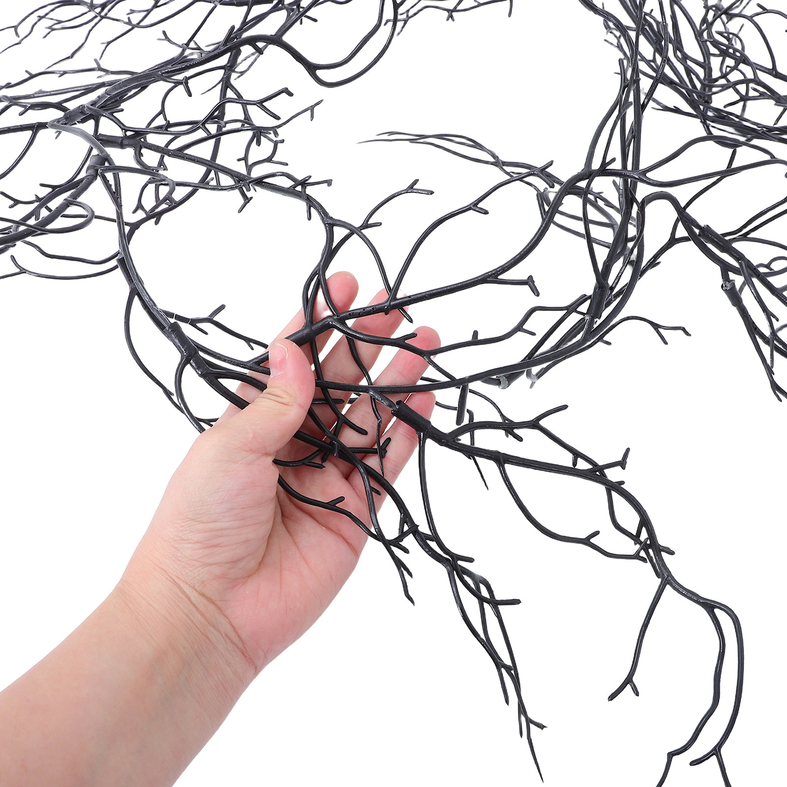 黒の装飾用つる植物リアルなプラスチック製ハロウィンツイッグガ - Branch Curly Willow のレビューと価格