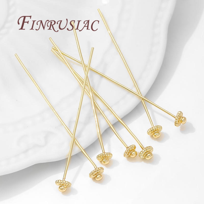 10/20個/ロット 18K金メッキピン ジュエリー製作用品 - Flower Supplies のレビューと価格