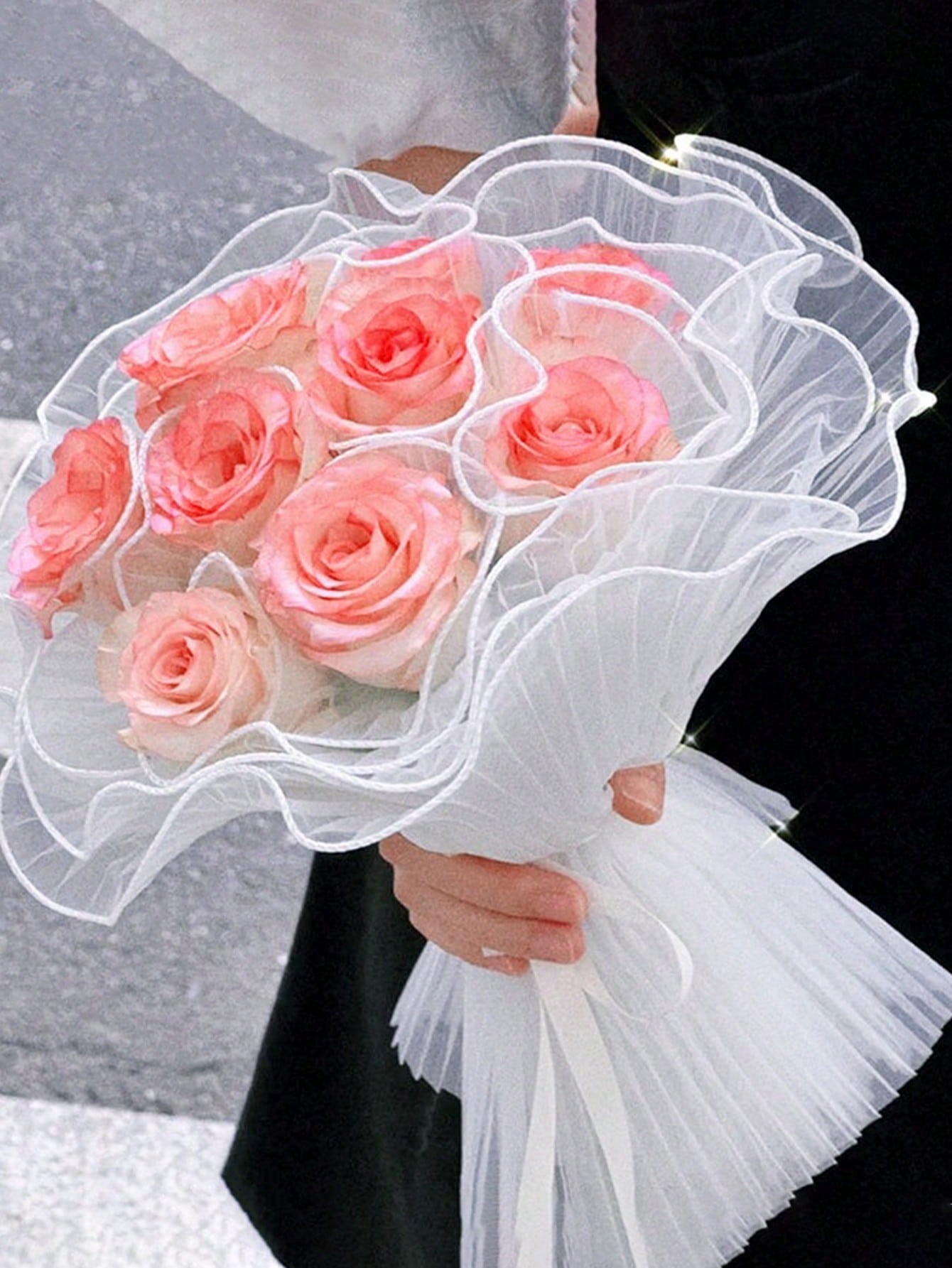 4ヤードフェイクパールエッジフラワーラッピングメッシュペーパ - Anda Florist Supply のレビューと価格